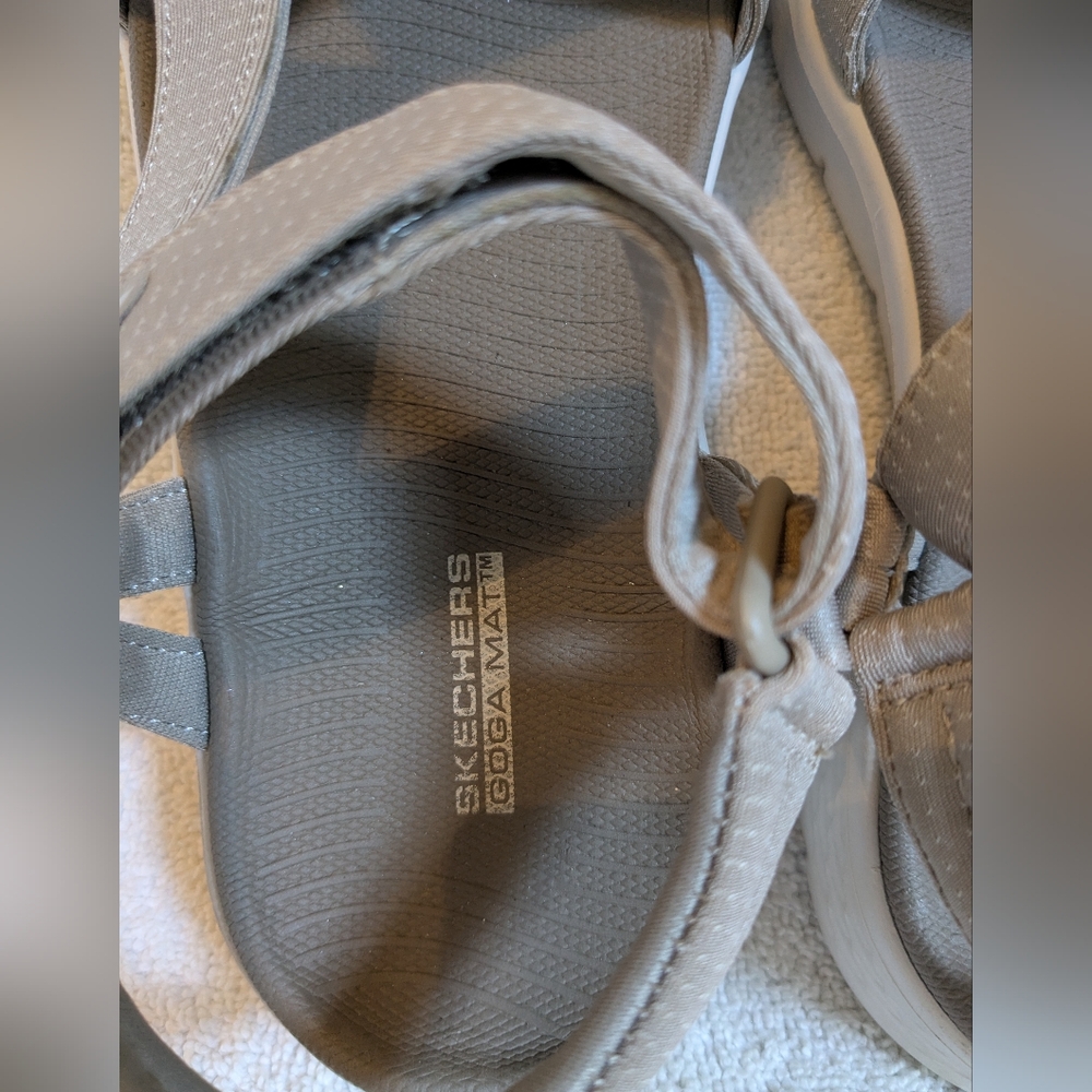Skechers Go Walk Flex Sublime Sandal Vegan Taupe Tan 6 - Picture 8 of 11